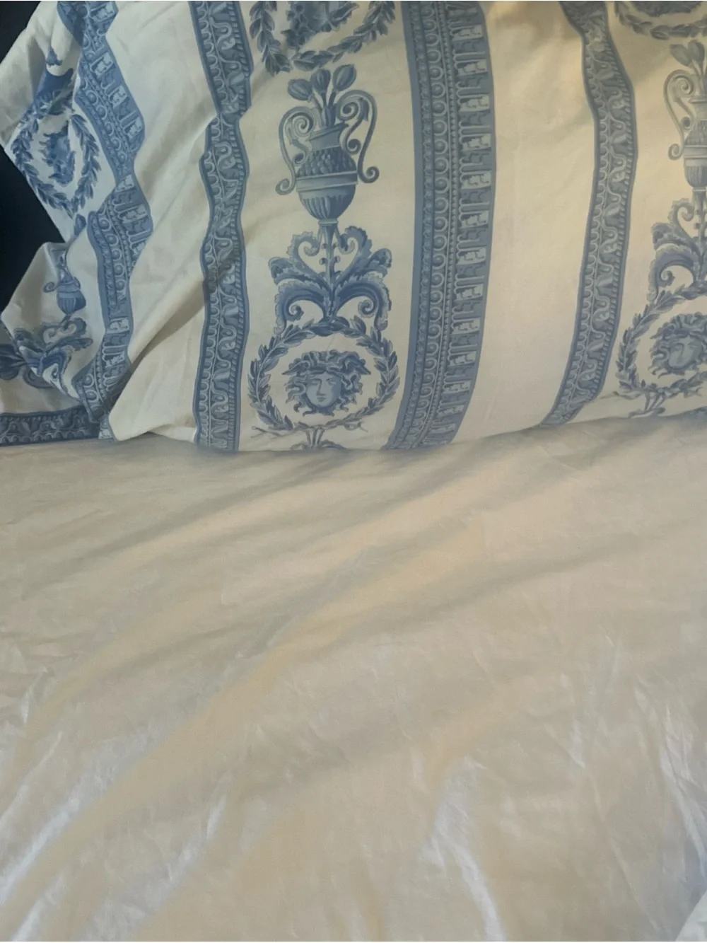 Vintage Gianni Versace Blue Medusa Baroque King Comforter Set